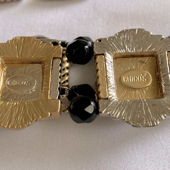 Vintage Chico’s Gold & Silver Bracelet with matching Clip Earrings - Picture 5 of 5